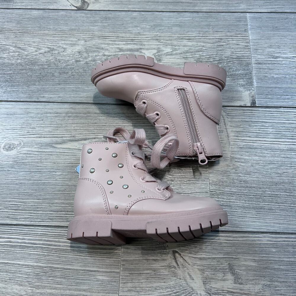 Cat & Jack Toddler Girls' Amaya Lace-Up Combat Boots Blush 8 NWT - Picture 4 of 5